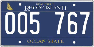 RI license plate 005767