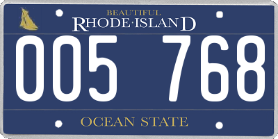 RI license plate 005768