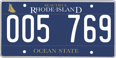 RI license plate 005769