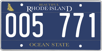 RI license plate 005771