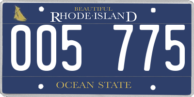 RI license plate 005775