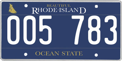 RI license plate 005783