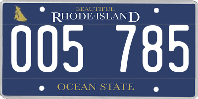 RI license plate 005785