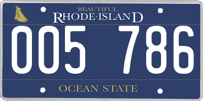 RI license plate 005786
