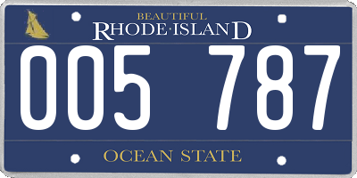 RI license plate 005787