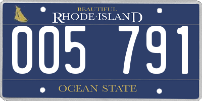 RI license plate 005791