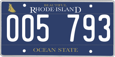 RI license plate 005793