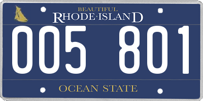 RI license plate 005801