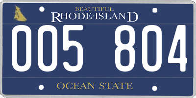 RI license plate 005804