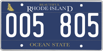 RI license plate 005805