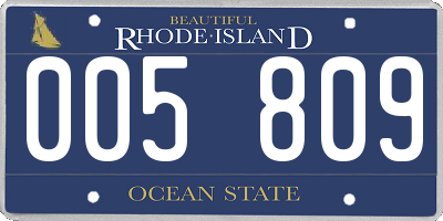 RI license plate 005809