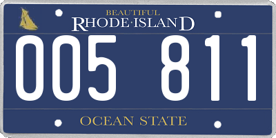RI license plate 005811