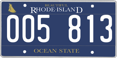 RI license plate 005813