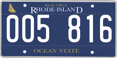 RI license plate 005816