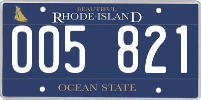 RI license plate 005821