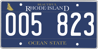 RI license plate 005823