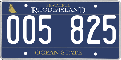 RI license plate 005825