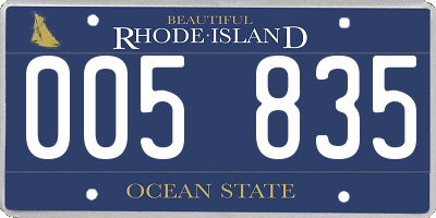 RI license plate 005835