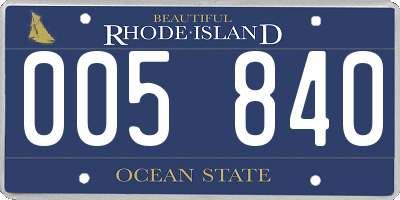 RI license plate 005840