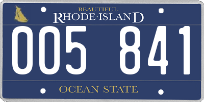 RI license plate 005841