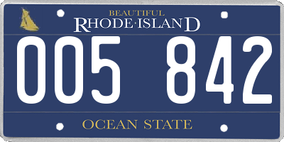 RI license plate 005842