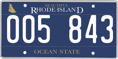 RI license plate 005843