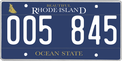 RI license plate 005845