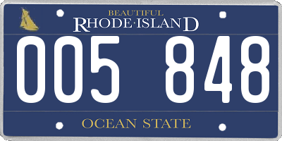 RI license plate 005848