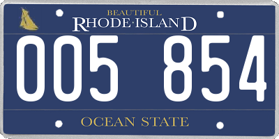 RI license plate 005854