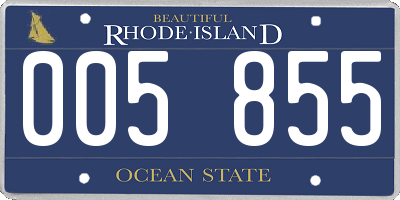 RI license plate 005855
