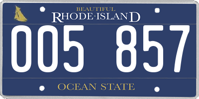 RI license plate 005857