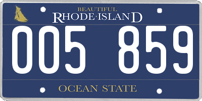 RI license plate 005859