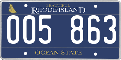 RI license plate 005863