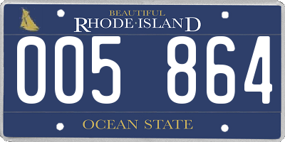 RI license plate 005864