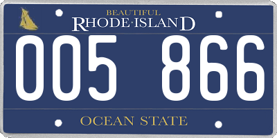 RI license plate 005866