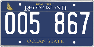 RI license plate 005867