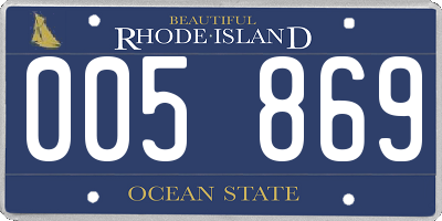 RI license plate 005869