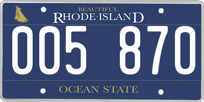 RI license plate 005870