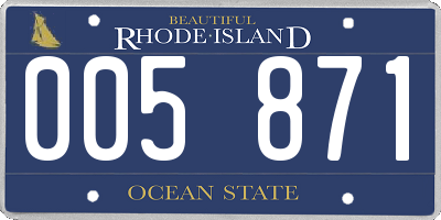 RI license plate 005871