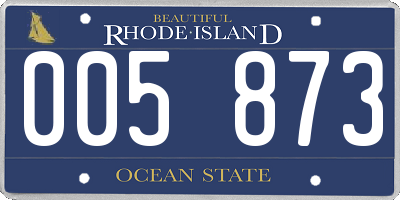 RI license plate 005873