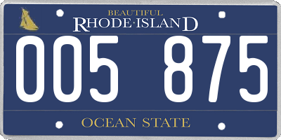 RI license plate 005875