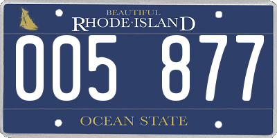 RI license plate 005877