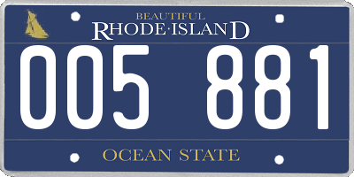 RI license plate 005881