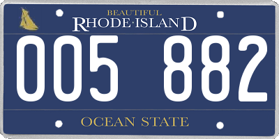 RI license plate 005882