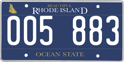RI license plate 005883