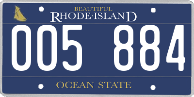 RI license plate 005884