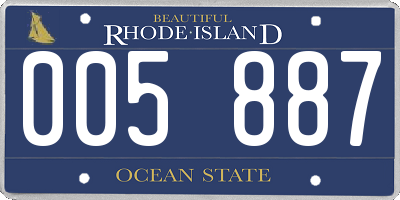 RI license plate 005887