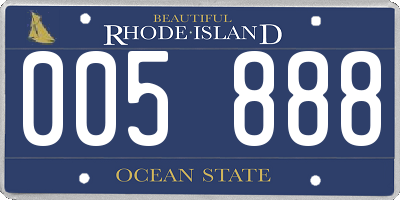 RI license plate 005888