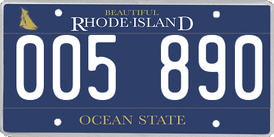 RI license plate 005890