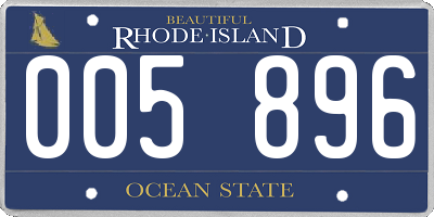 RI license plate 005896